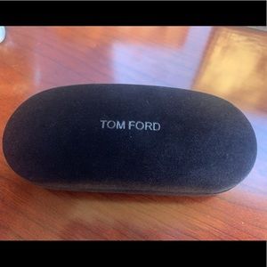 Tom Ford black velvet hard clam shell glasses case